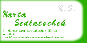 marta sedlatschek business card
