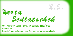 marta sedlatschek business card